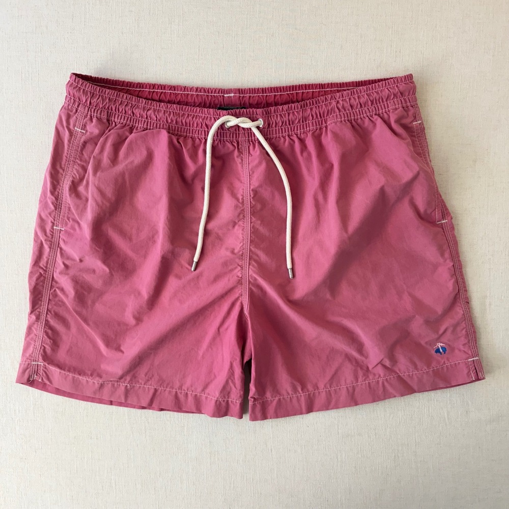 Brooks Brothers Swim Trunks XL Pink Nylon Mesh Lined Board Shorts 5.5 Inseam